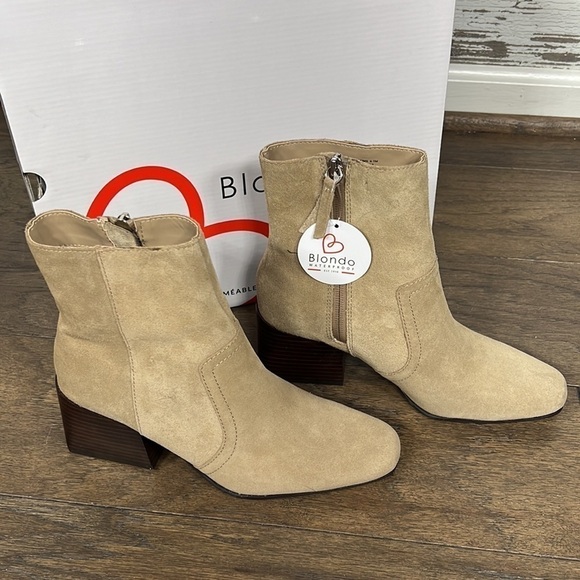 BLONDO Salome Suede Ankle Boots Taupe Sz 6.5 NIB - Picture 2 of 10
